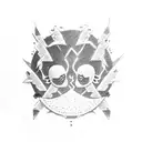 gojo and kakashi back to back with their one eye out  tattoo design idea