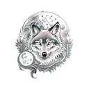 Jack of all trade wolf and bright moon tattoo design idea
