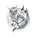 Jack of all trade wolf and bright moon tattoo design idea