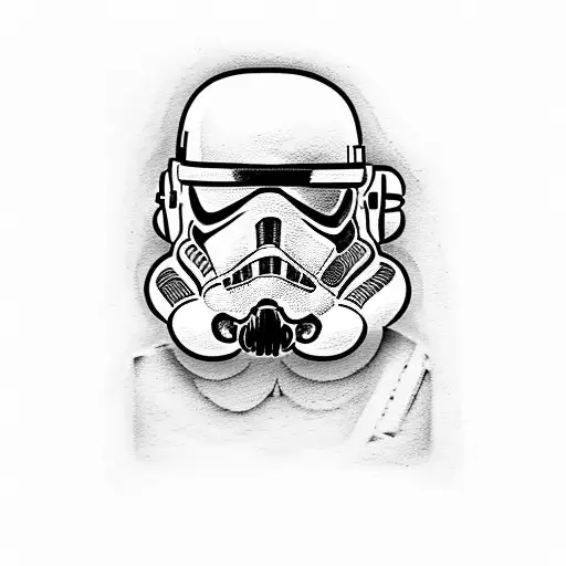 A stormtrooper playing a guitar tattoo design idea