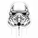 A stormtrooper playing a guitar tattoo design idea