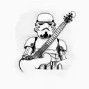 A stormtrooper playing a guitar tattoo design idea