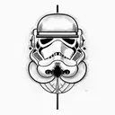 A stormtrooper playing a guitar tattoo design idea