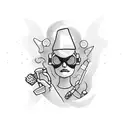 Rockstar pharmacist tattoo design idea