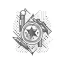 Rockstar pharmacist tattoo design idea