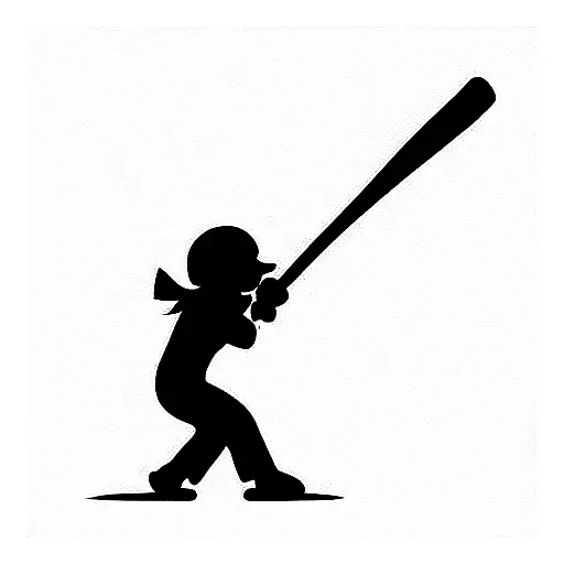 Fighter with baseball bat tattoo design idea
