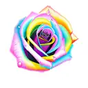 Rainbow rose Jack & Maggie tattoo design idea