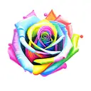 Rainbow rose Jack & Maggie tattoo design idea