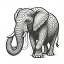 Create a tattoo featuring an elephant playing a sport like soccer or basketball tattoo design idea