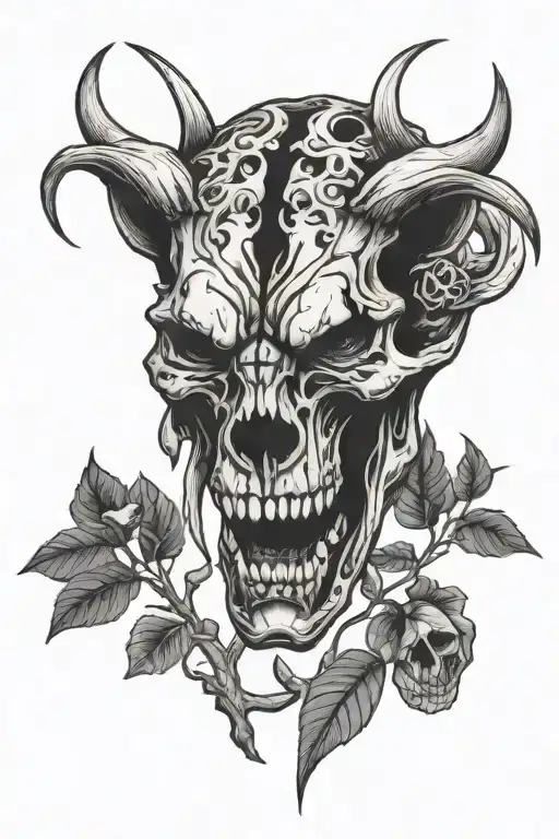 sabertooth skull tattoo design idea