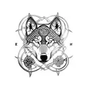 celtic, compass, wolf tattoo design idea