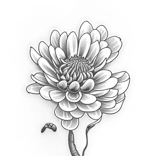 Chrysanthemum tattoo from my flash, by me, Olivia Hartranft, Boston Street  Tattoo, Lynn MA (swipe to see flash) : r/tattoo