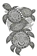 Mother and son turtle tattoo design idea
