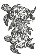 Mother and son turtle tattoo design idea