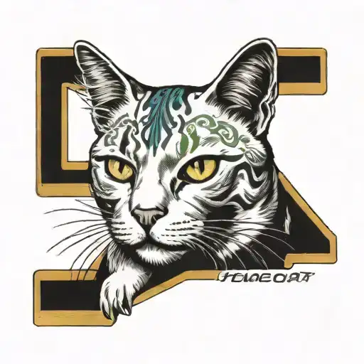 white cat peugeot 206  tattoo design idea