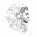 Kid Cudi Man on the Moon tattoo design idea
