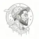 Kid Cudi Man on the Moon tattoo design idea