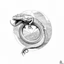  An ouroboros with a worm tattoo design idea