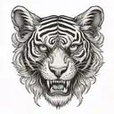 tiger skull tattoo design idea
