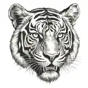 tiger skull tattoo design idea