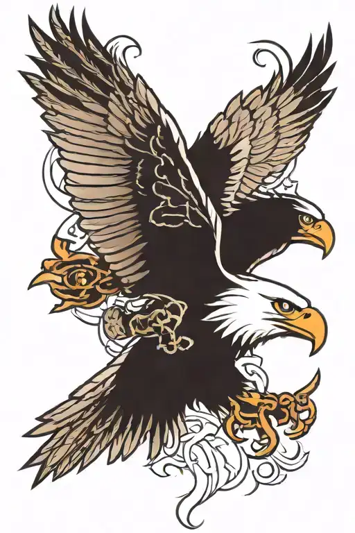 eagle with punisher logo combined tattoo design idea