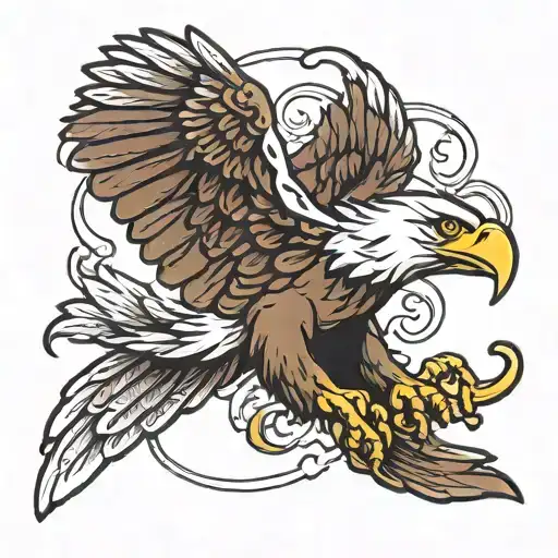 eagle with punisher logo tattoo design idea