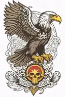 eagle with punisher logo surrounded tattoo design idea