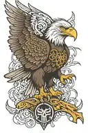 eagle with punisher logo surrounded tattoo design idea