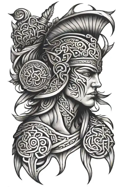celtic warrior sleeve tattoo design inspired tattoo design idea