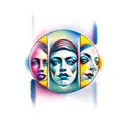 Gemini faces tattoo design idea