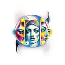 Gemini faces tattoo design idea