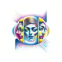 Gemini faces tattoo design idea