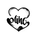 Name Mili with Heart tattoo design idea