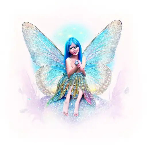 fairy with shiny gems  tattoo design idea