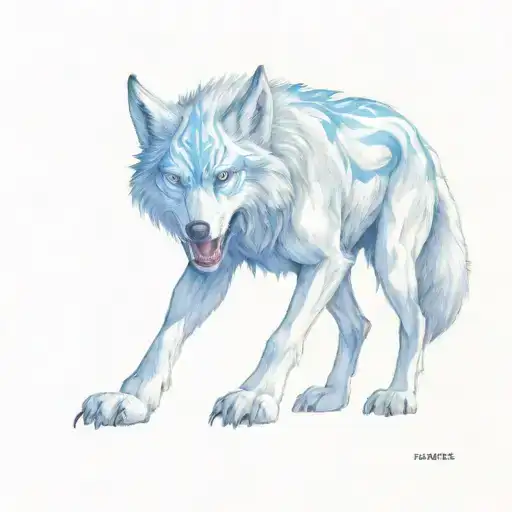 fenrir viking norse wolf biting baldr tattoo design idea