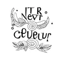 never give up tattoo design idea