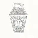 a coffin with an eagle on it tattoo design idea