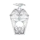 a coffin with an eagle on it tattoo design idea