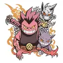 zuko and gengar tattoo design idea