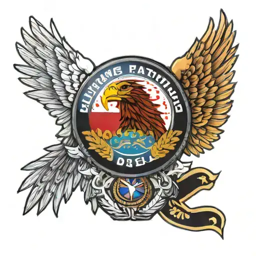 Philippine flag, Philippine national police badge and Philippine eagle combination  tattoo design idea