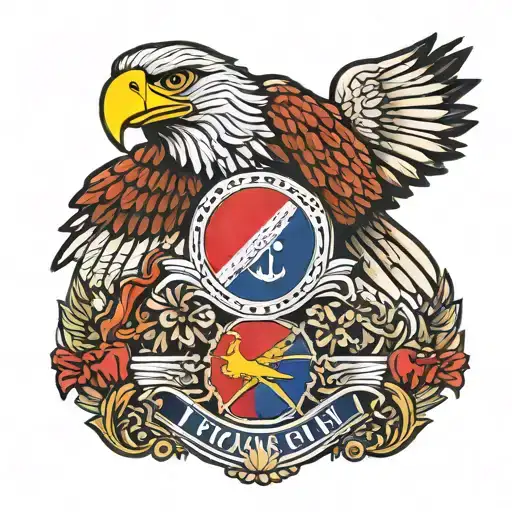 Philippine flag, Philippine national police badge and Philippine eagle combination  tattoo design idea