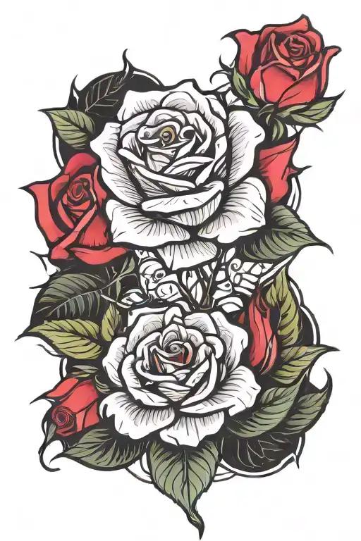 simple rose tattoo design idea