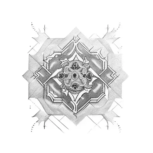 A unique black and grey sketch of a thrift shop treasure tattoo design idea