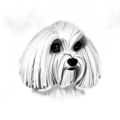 fierce looking maltese poodle tattoo design idea