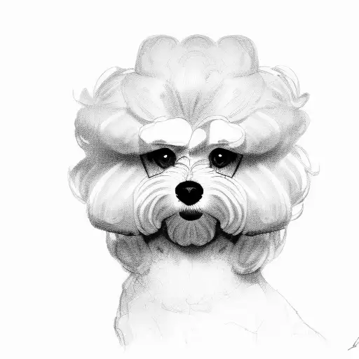 protective maltese poodle tattoo design idea