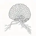 A sketch tattoo of a brain with interconnected neurons, symbolizing the complexity and beauty of the human mind tattoo design idea
