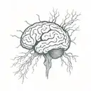 A sketch tattoo of a brain with interconnected neurons, symbolizing the complexity and beauty of the human mind tattoo design idea