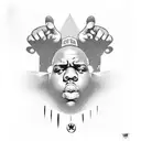 The Notorious BIG is making the Wu-Tang Clan Symbol With His Hands. tattoo design idea