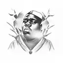 The Notorious BIG is making the Wu-Tang Clan Symbol With His Hands. tattoo design idea