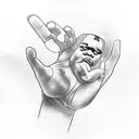 The Notorious BIG is making the Wu-Tang Clan Symbol With His Hands. tattoo design idea